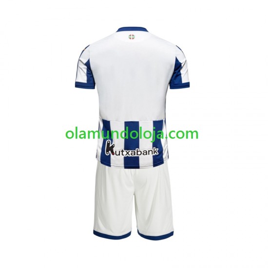 Camisola Real Sociedad Criança Equipamento Primeiro 2026-2027 Manga Curta